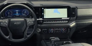 2026 Chevrolet Silverado 1500 steering wheel and multimedia screen